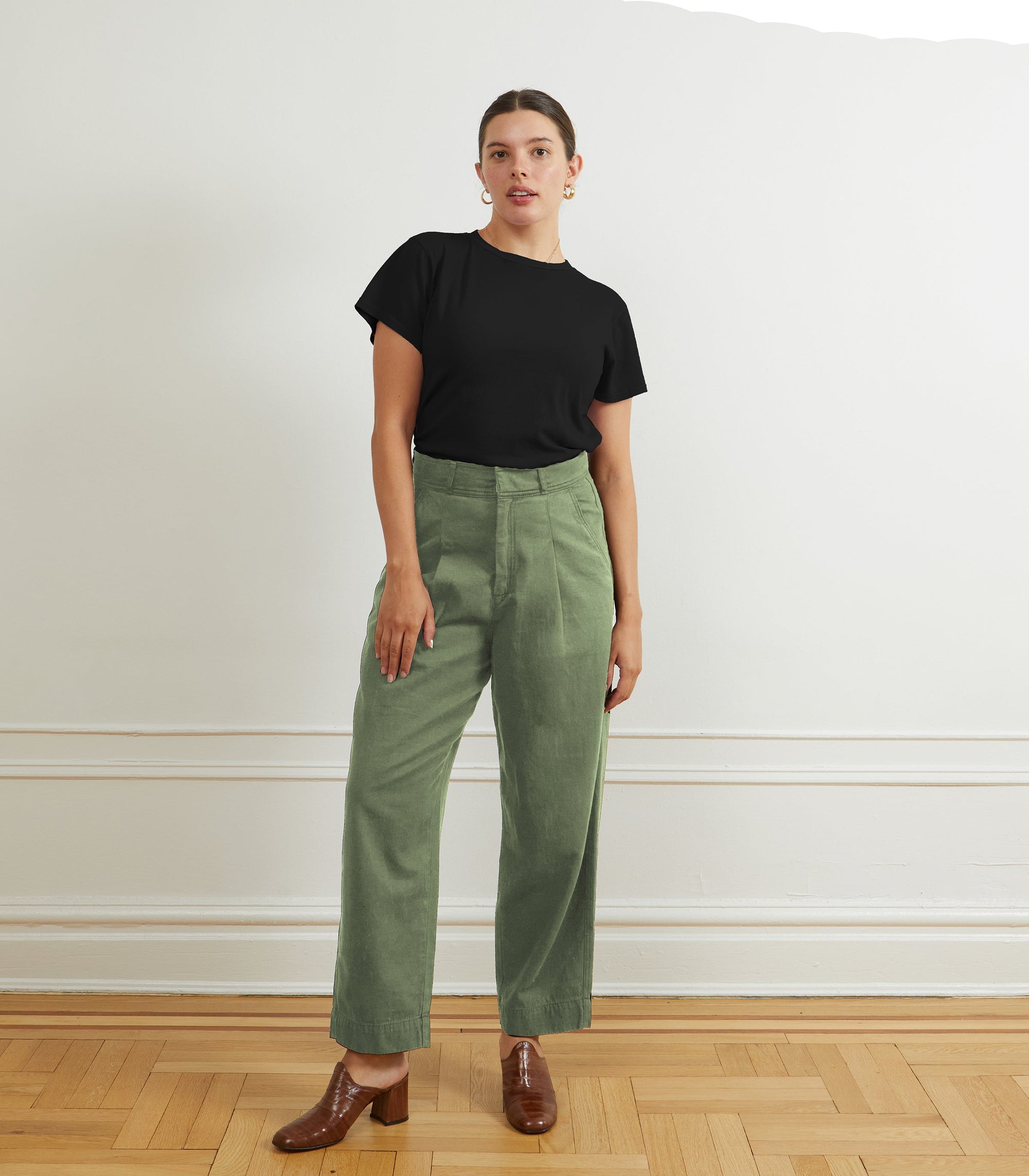 Loup - Elaine Pleated Tapered Trousers - Cardamom -
