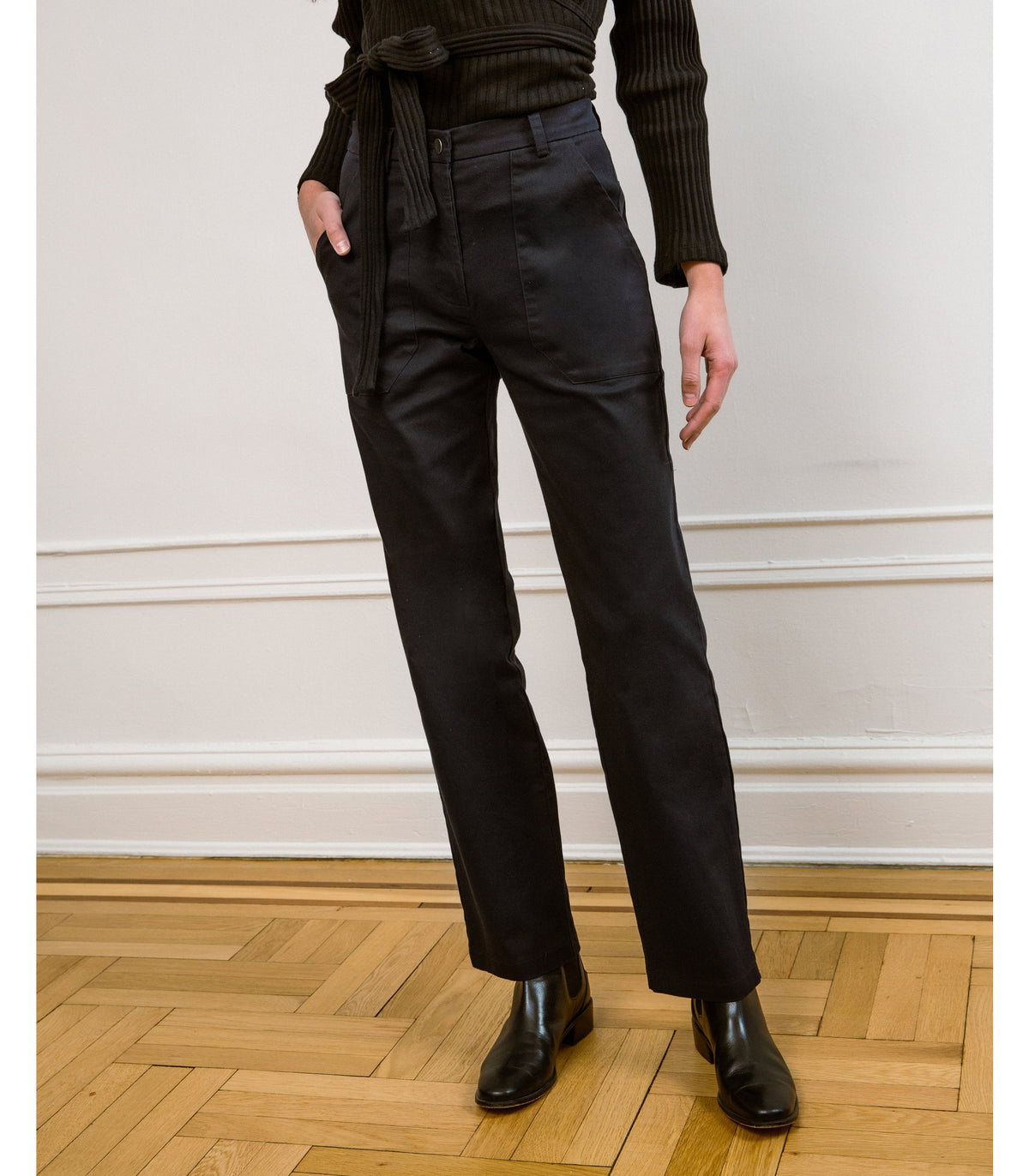 Loup - Long James Straight-Leg Work Pant - Black -