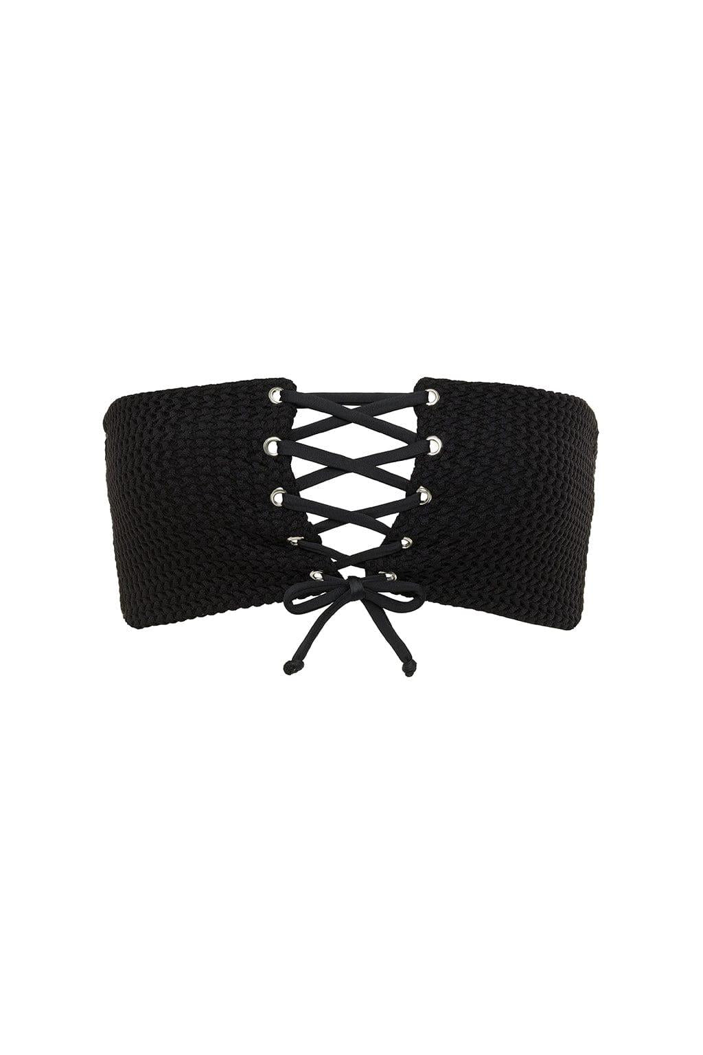 Montce - Black Crochet Corset Bikini Top -