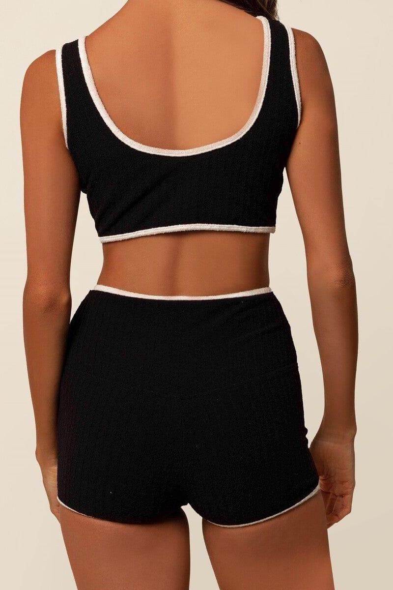 Montce - Black Terry Rib Kim Variation Bikini Top -