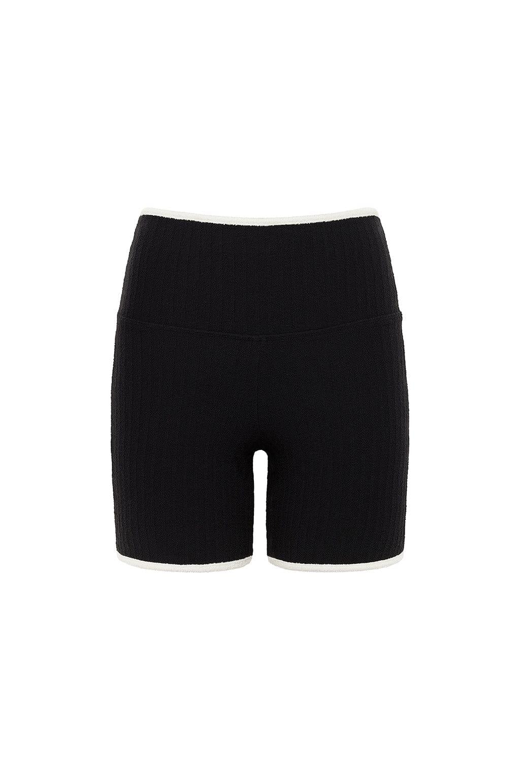 Montce - Black Terry Rib Midi Bike Short -
