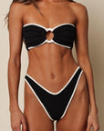 Montce - Black Terry Rib Thong Bikini Bottom -
