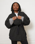 Loup - Valentina Sherpa Wrap Coat - Black -