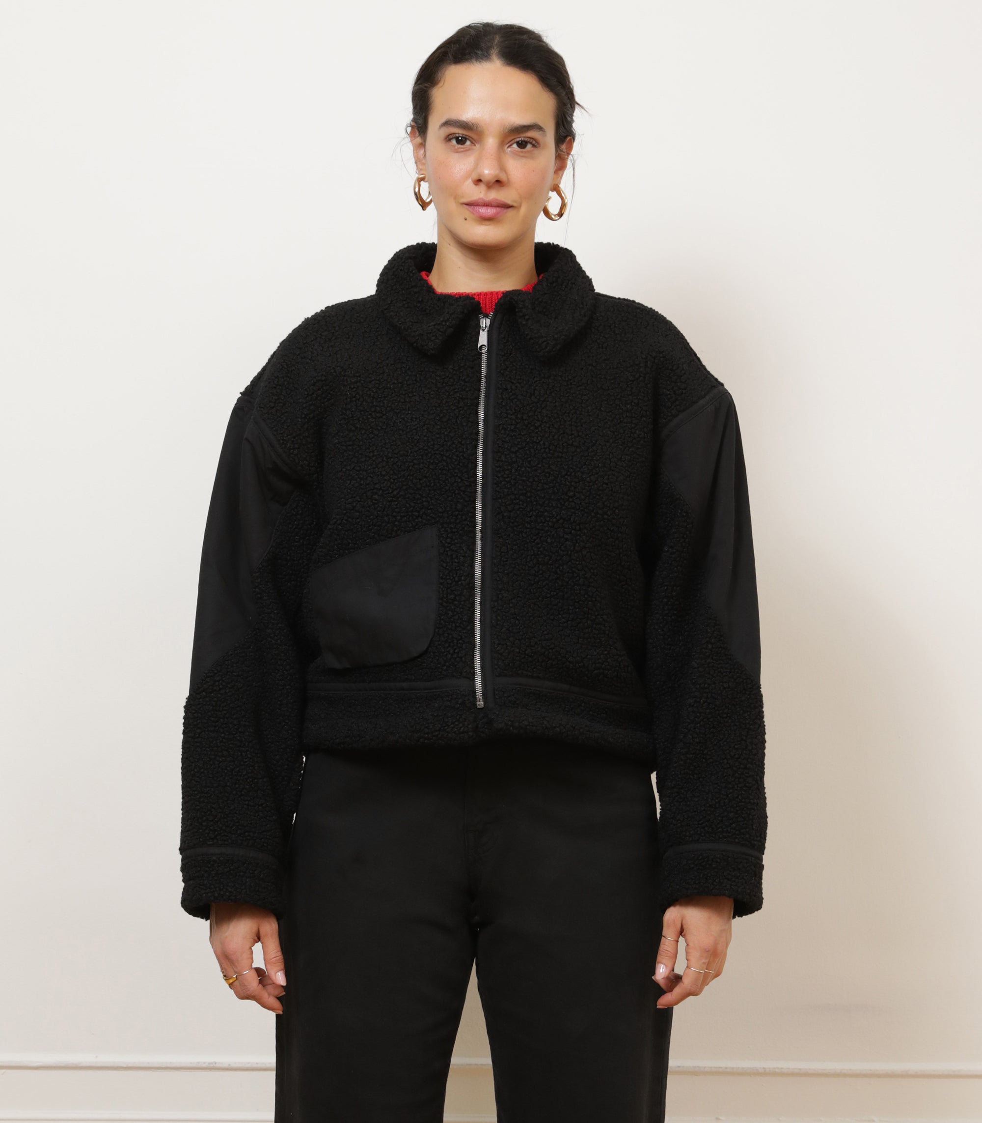 Loup - Vanessa Shearling Bomber Jacket - Black -