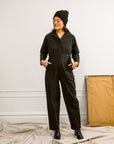 Loup - Wallis Long Sleeve Zip Jumpsuit - Black -