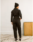 Loup - Wallis Long Sleeve Zip Jumpsuit - Black -