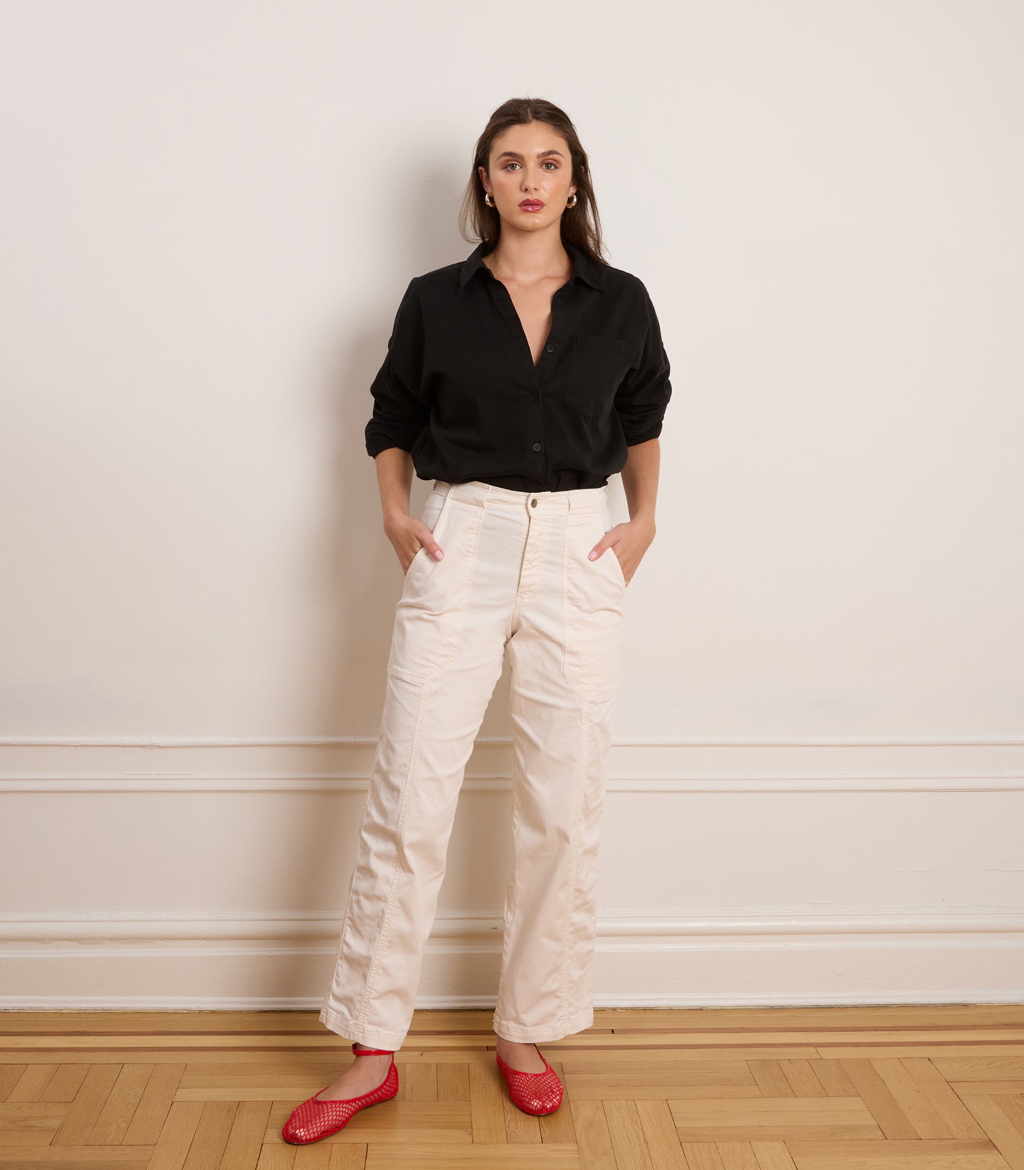 Loup - Jess Relaxed Seamed Trousers - Salt -