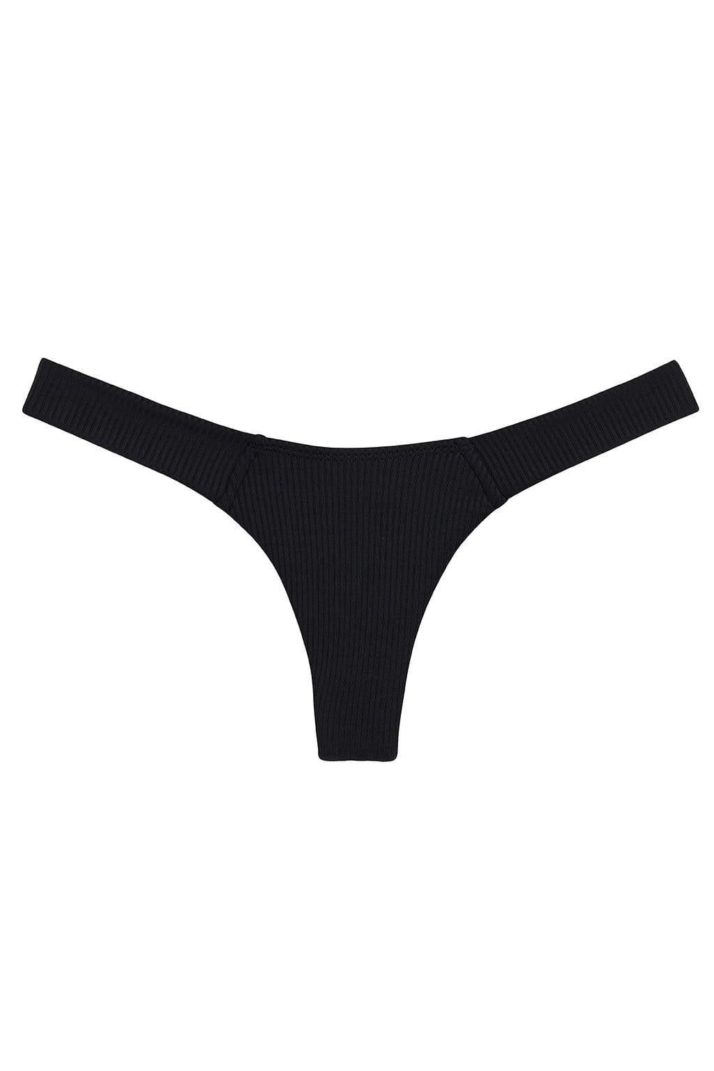 Montce - Black Rib Added Coverage Uno Bikini Bottom -
