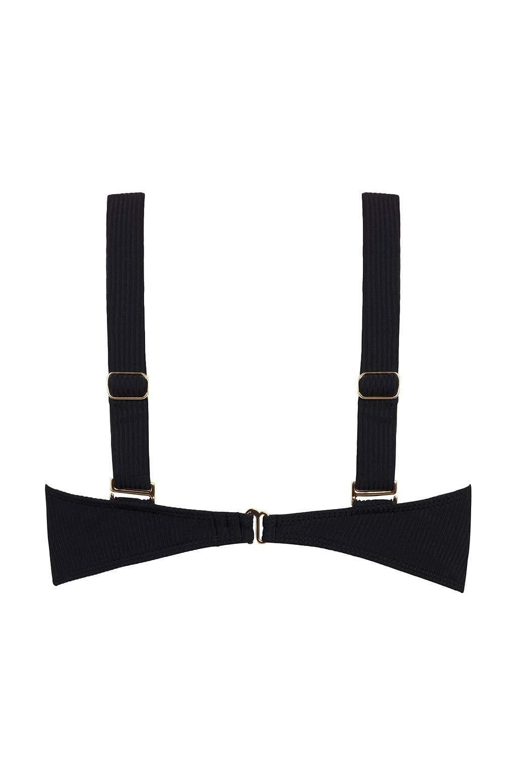 Montce - Black Rib Bustier Bikini Top -