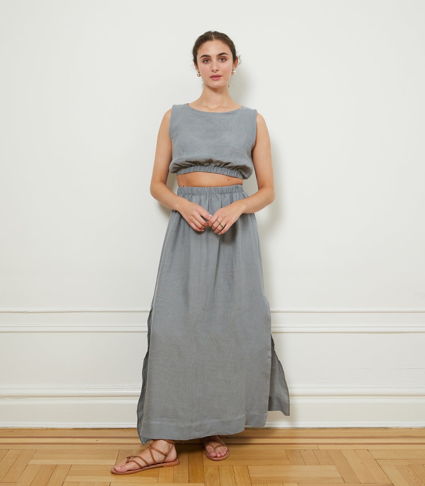 Loup - Rosa Linen Skirt - Blue -