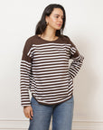 Marianne Stripe Breton Tee - Brown