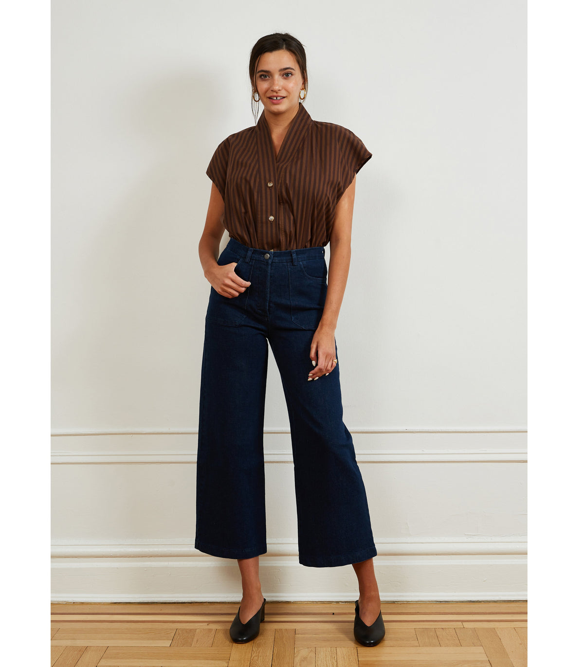 Loup - Simone Wide Crop Jeans - Dark Indigo -