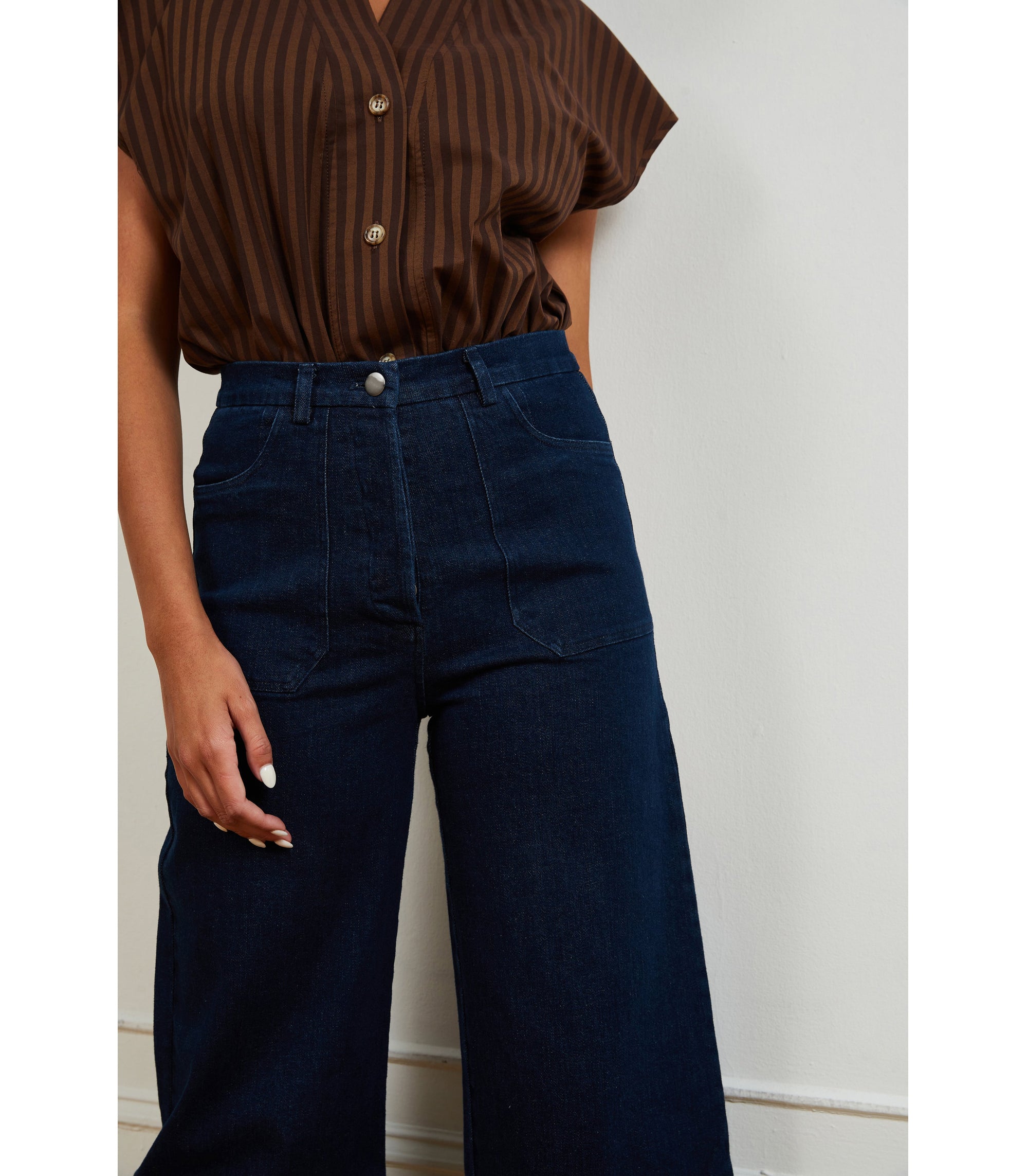Loup - Simone Wide Crop Jeans - Dark Indigo -