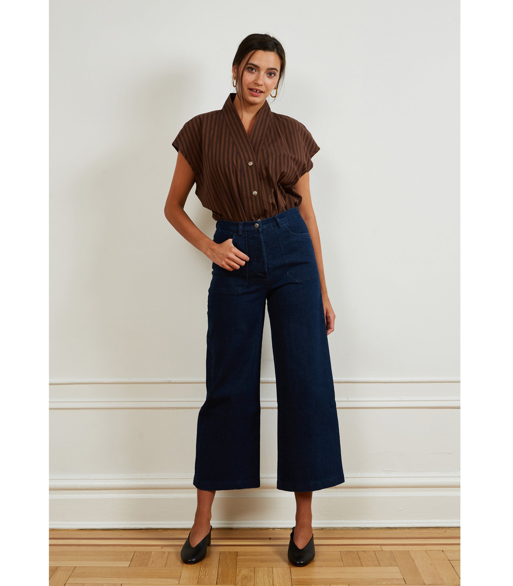 Loup - Simone Wide Crop Jeans - Dark Indigo -