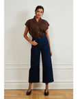Dark Indigo Simone Jeans & Brown Stripe SIenna Top | Loup