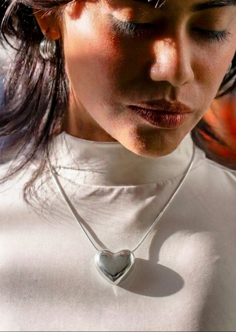 Can't Heartly Wait Necklace - Stainless Steel