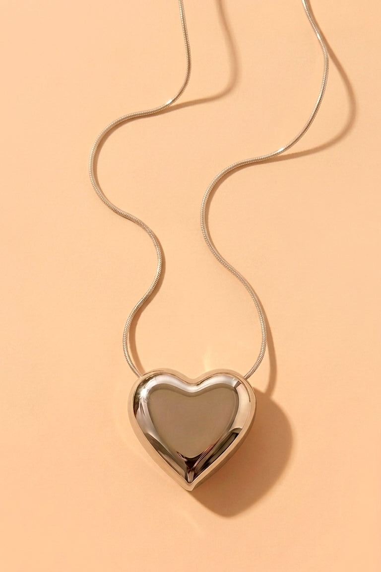 Can't Heartly Wait Necklace - Stainless Steel