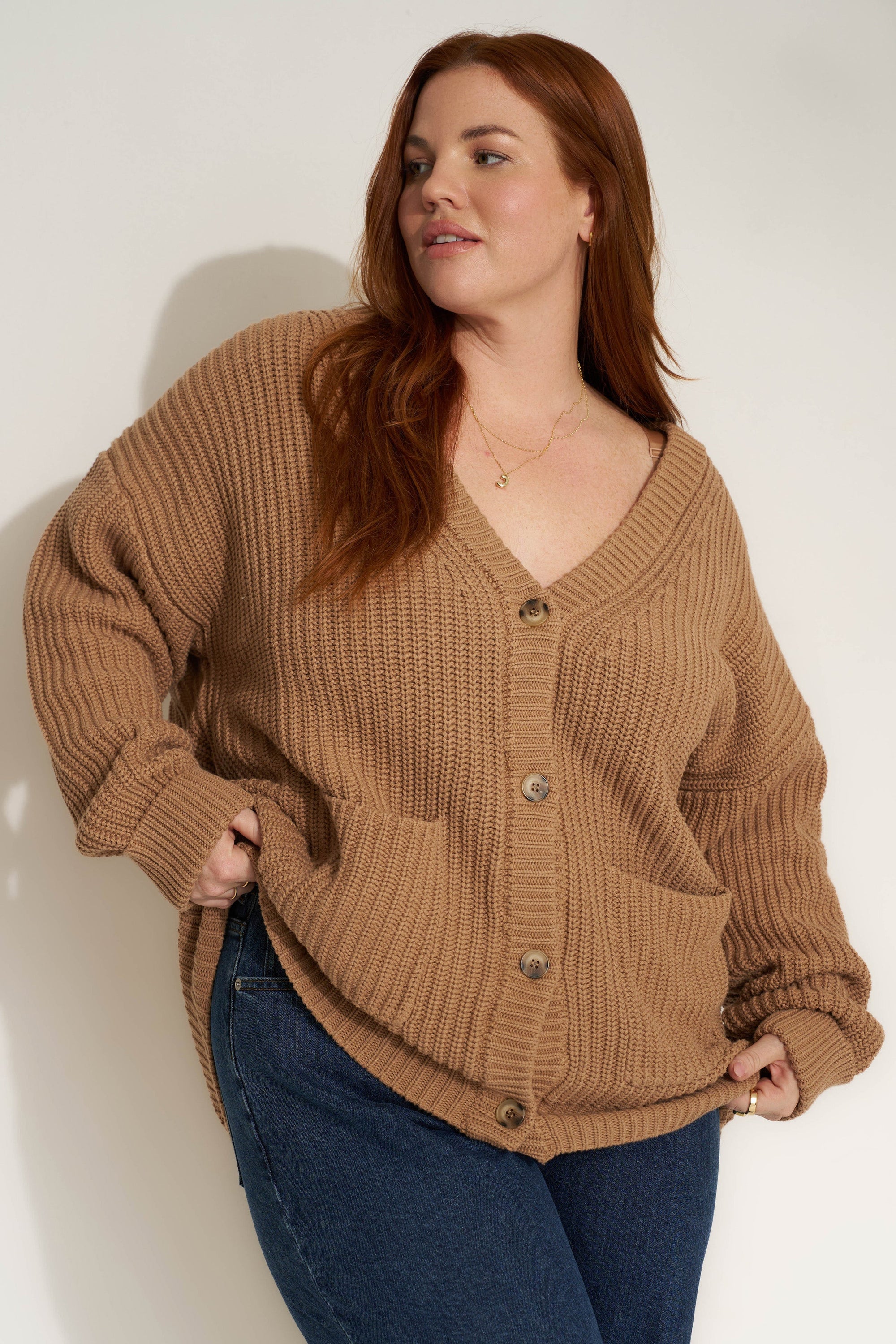 Callahan Knitwear - The Cardigan - Camel -