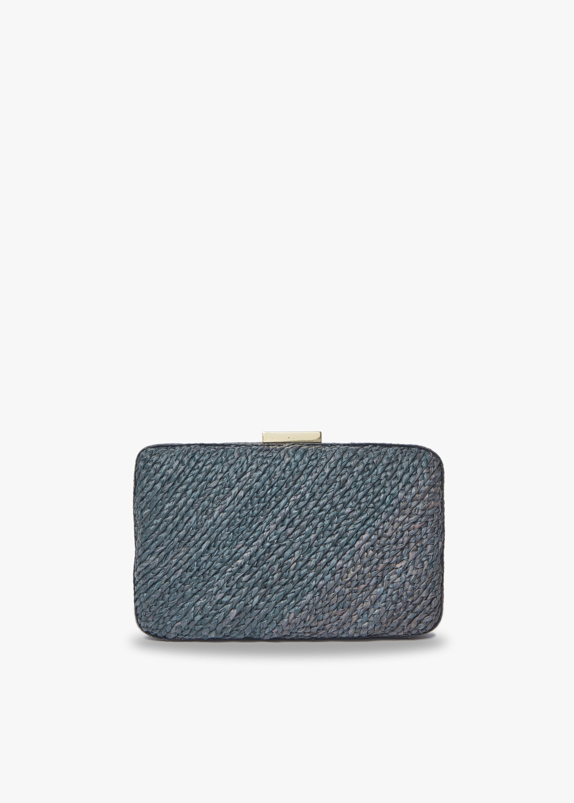 Kayu - Carmen Woven Straw Clutch Bag - Black