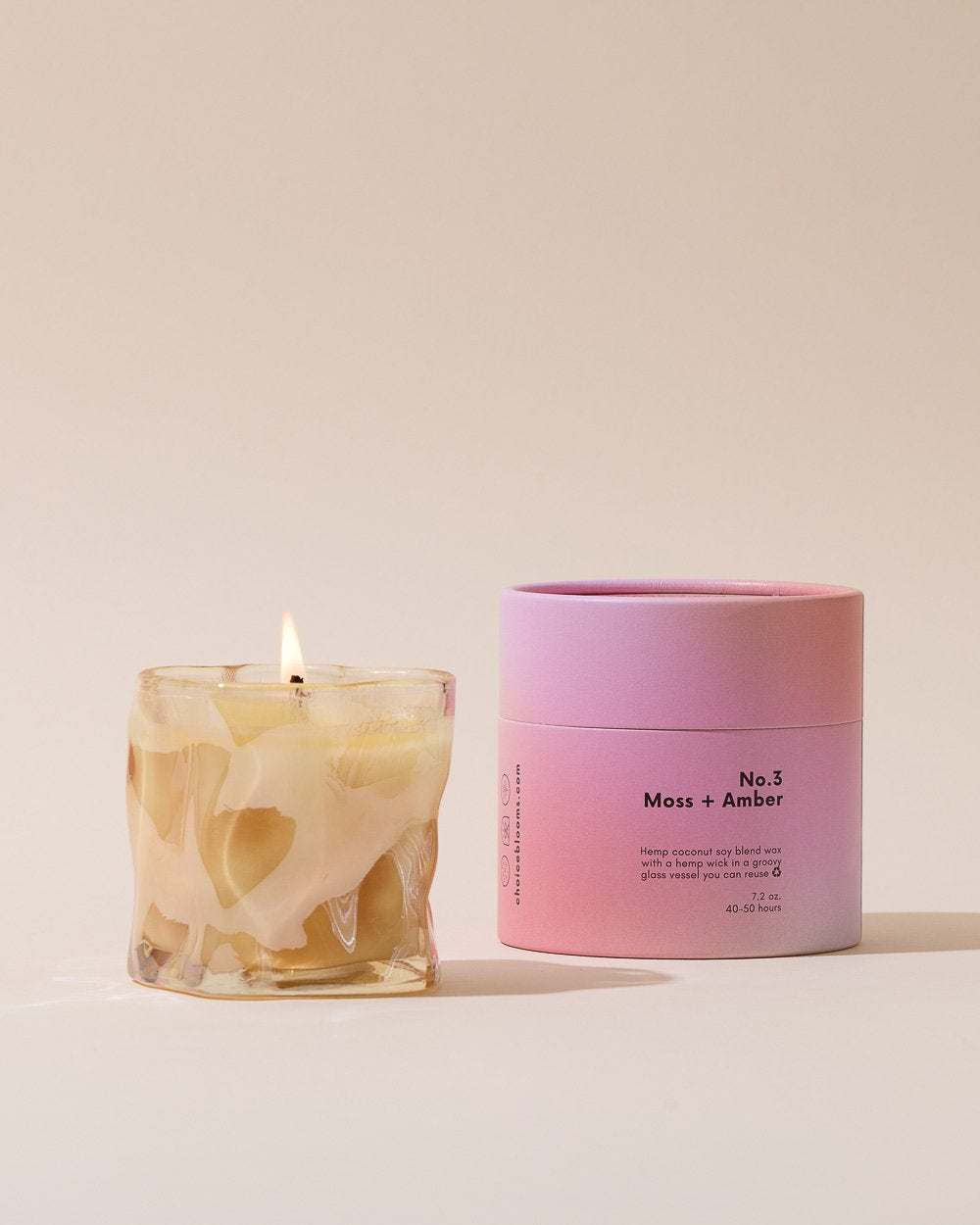 Choice Blooms - No. 3 Moss + Amber Candle -