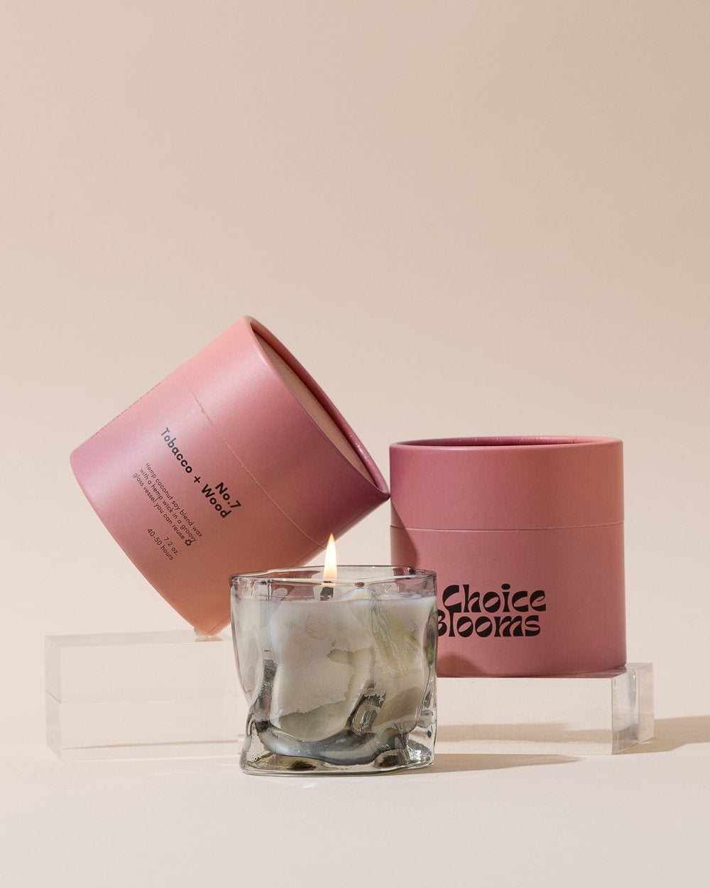 Choice Blooms - No. 7 Tobacco + Wood Candle -