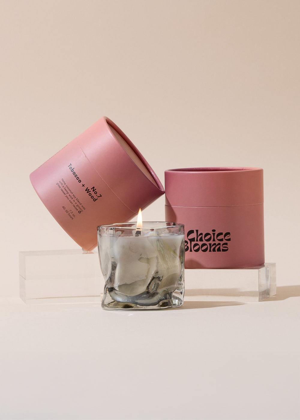 Choice Blooms - No. 7 Tobacco + Wood Candle -