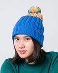 Verloop - Chunky Colorblock Knit Pom Beanie -