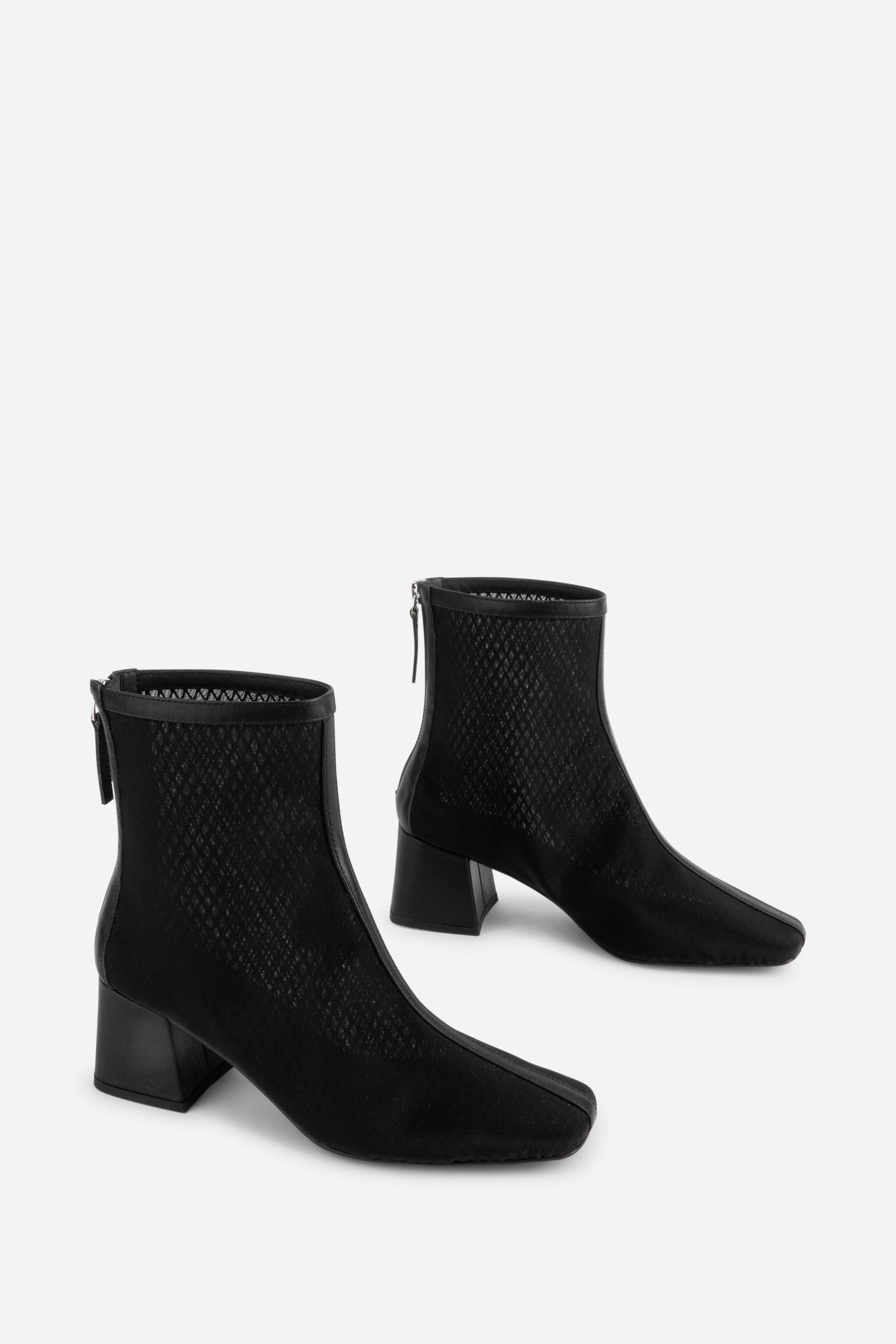 Intentionally Blank - Century Mesh Ankle Boot - BLACK LEATHER MESH