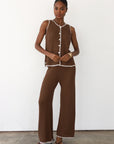 Clara Stitch Tank - Chocolate