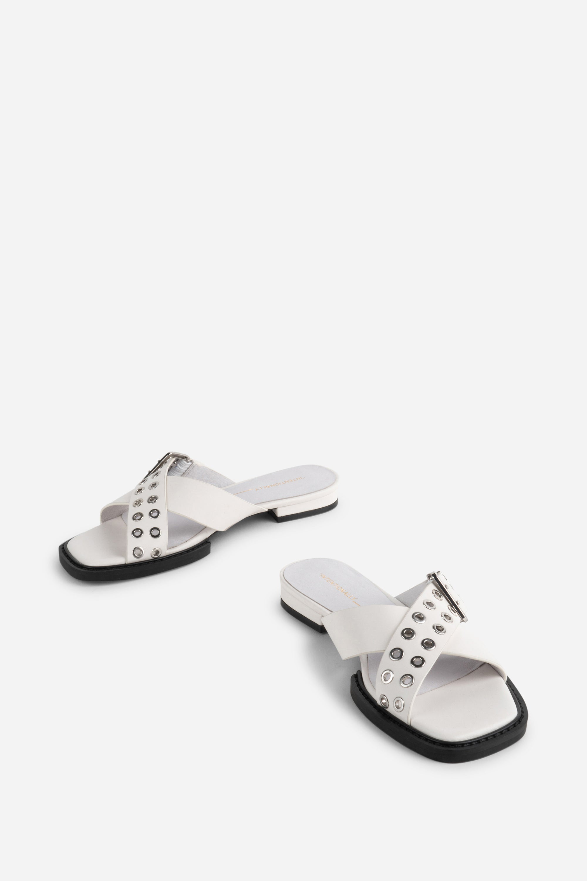 Intentionally Blank - Clipz Leather Sandal - WHITE LEATHER