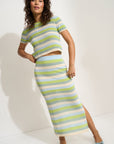 Callahan Knitwear - Clover Maxi Skirt - Kiwi Stripe -