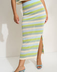 Callahan Knitwear - Clover Maxi Skirt - Kiwi Stripe -