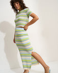 Callahan Knitwear - Clover Maxi Skirt - Kiwi Stripe -