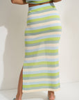 Callahan Knitwear - Clover Maxi Skirt - Kiwi Stripe -