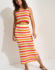 Callahan Knitwear - Clover Maxi Skirt - Rose Stripe -
