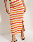 Callahan Knitwear - Clover Maxi Skirt - Rose Stripe -