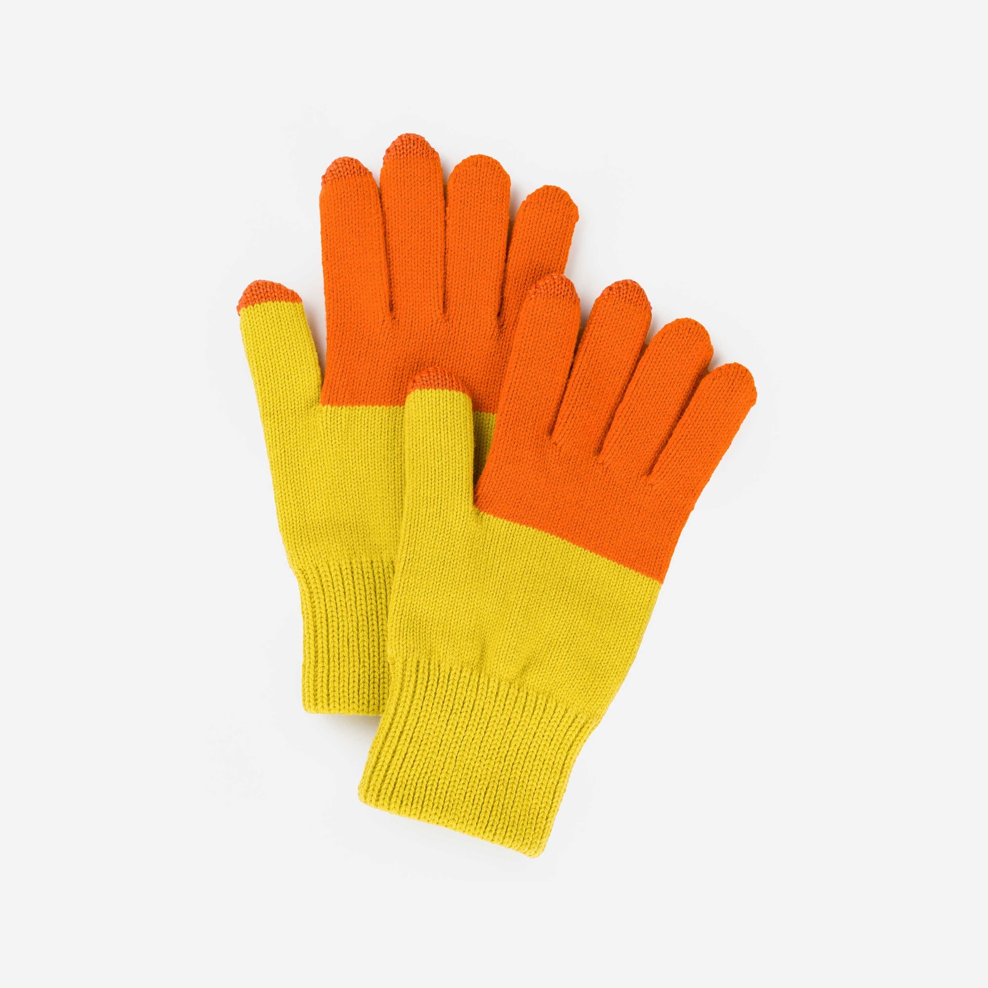 Verloop - Colorblock Knit Touchscreen Gloves - Poppy Golden Olive