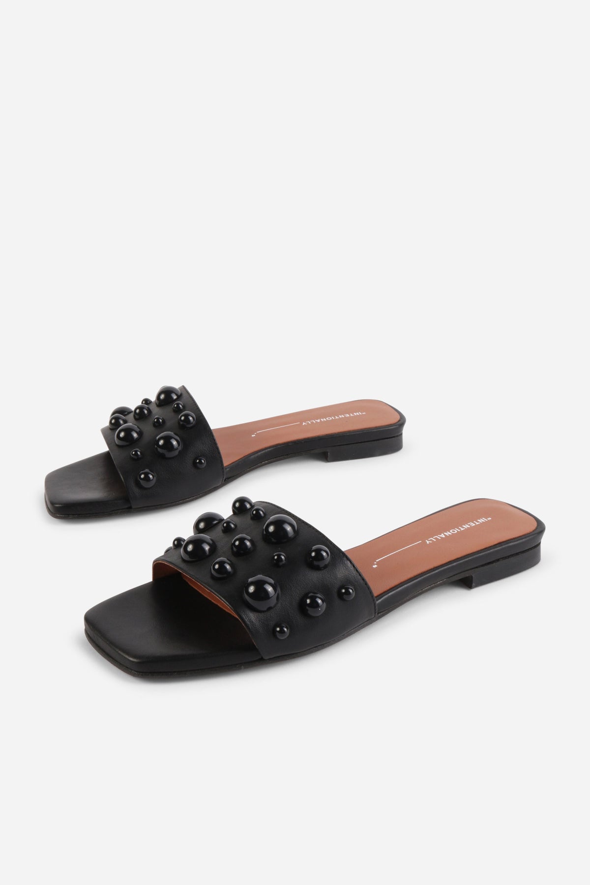 Intentionally Blank - Cocktail Leather Slide - BLACK LEATHER