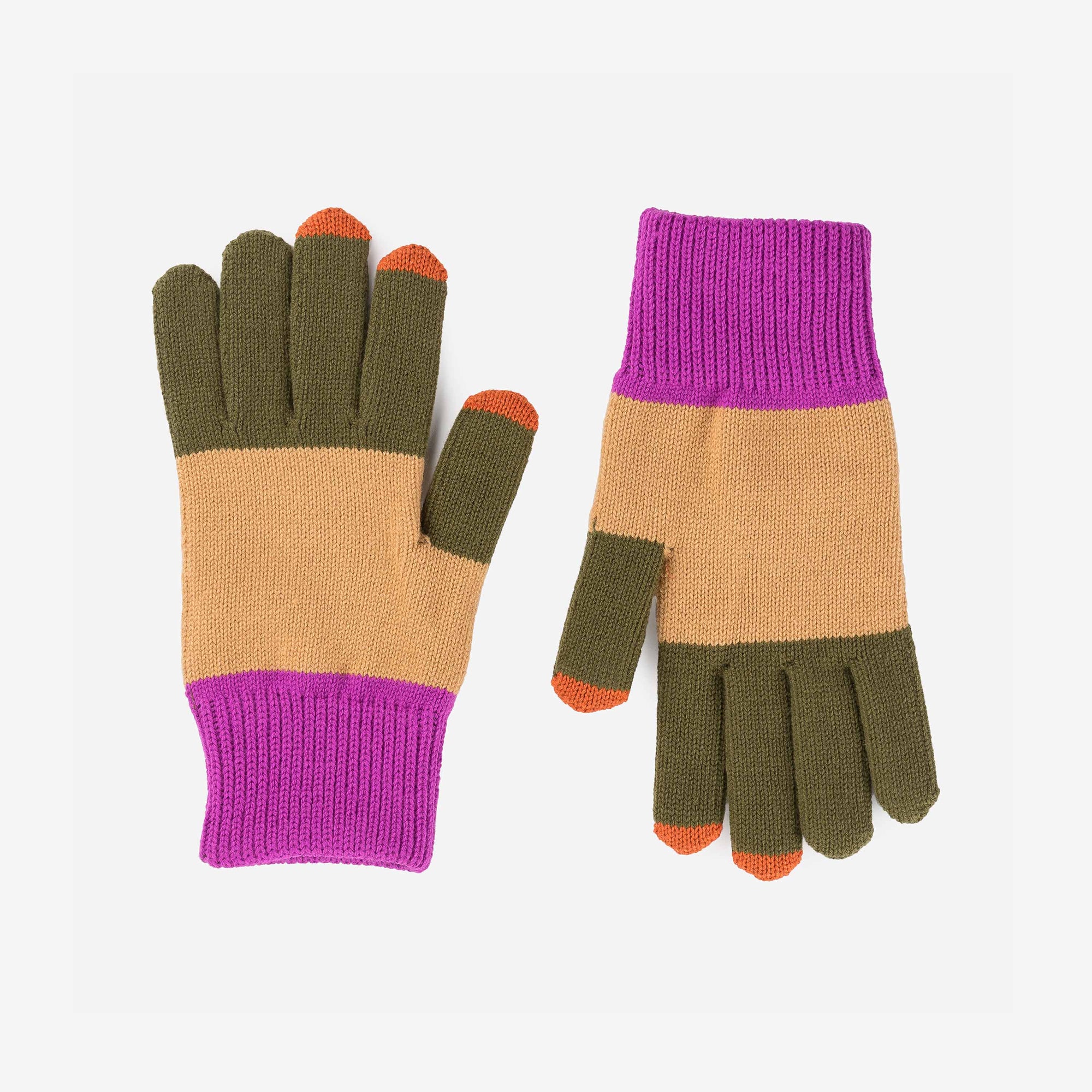 Verloop - Trio Colorblock Knit Touchscreen Gloves -
