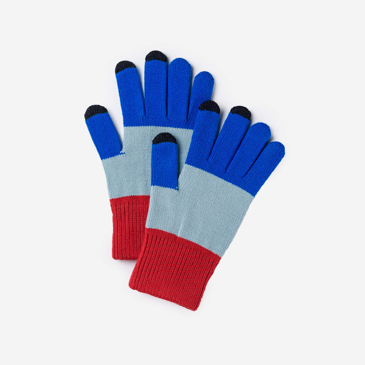 Verloop - Trio Colorblock Knit Touchscreen Gloves - Green Pink