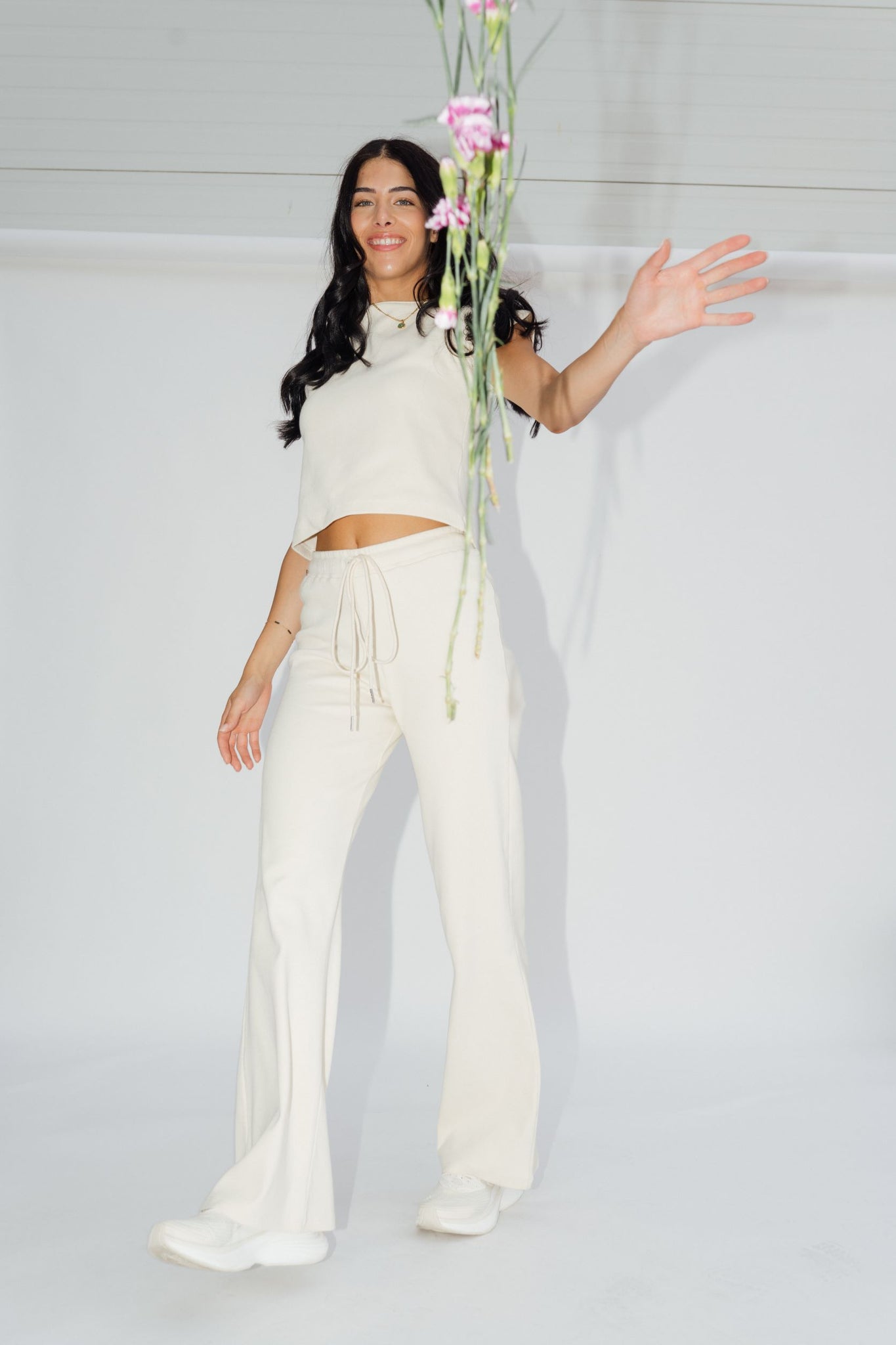 Wildflo Studio - Wide Leg Lounge Pants Cream -