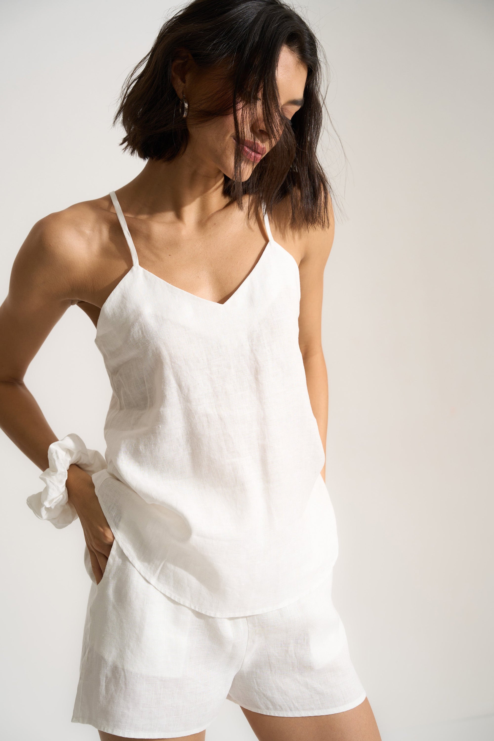 Be Idle - The Linen Cami - White -