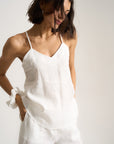 Be Idle - The Linen Cami - White -