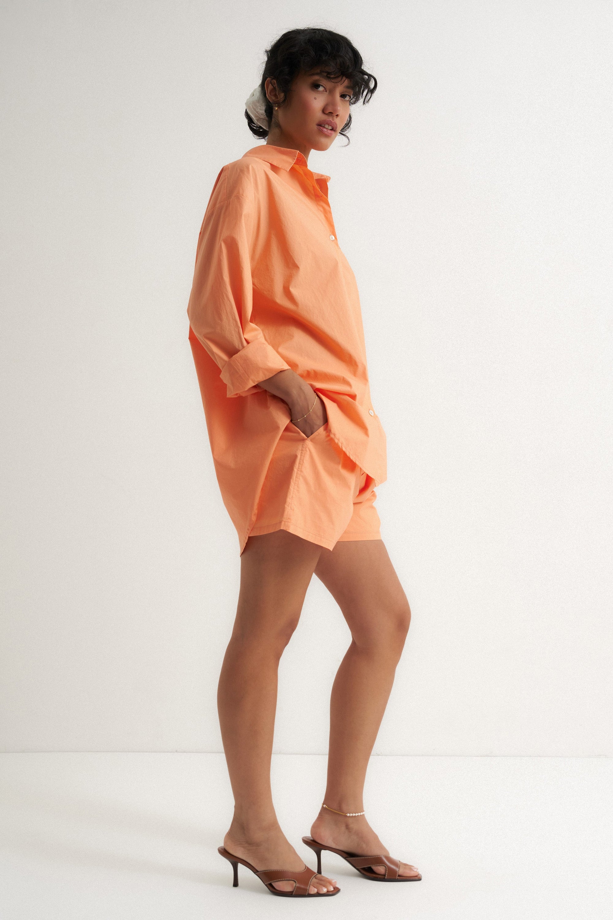 Be Idle - The Poplin Boxer Short - Peach -