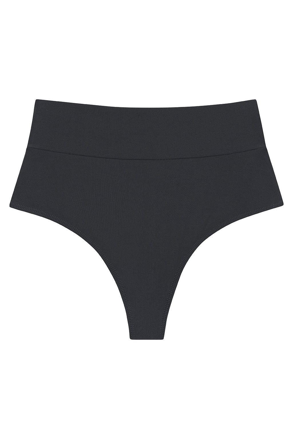 Montce - Charcoal Added Coverage High Rise Bikini Bottom -