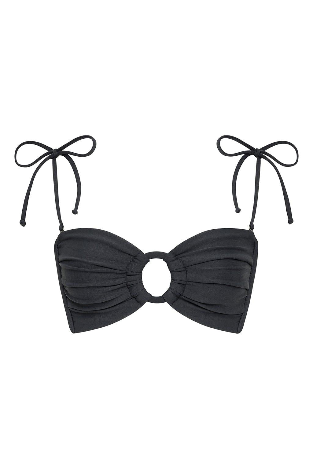 Montce - Charcoal Tori Ties Bandeau Bikini Top -