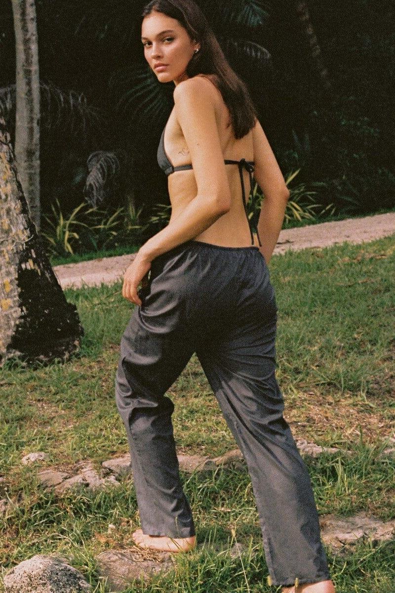 Montce - Charcoal Drawstring Wide Leg Pant -