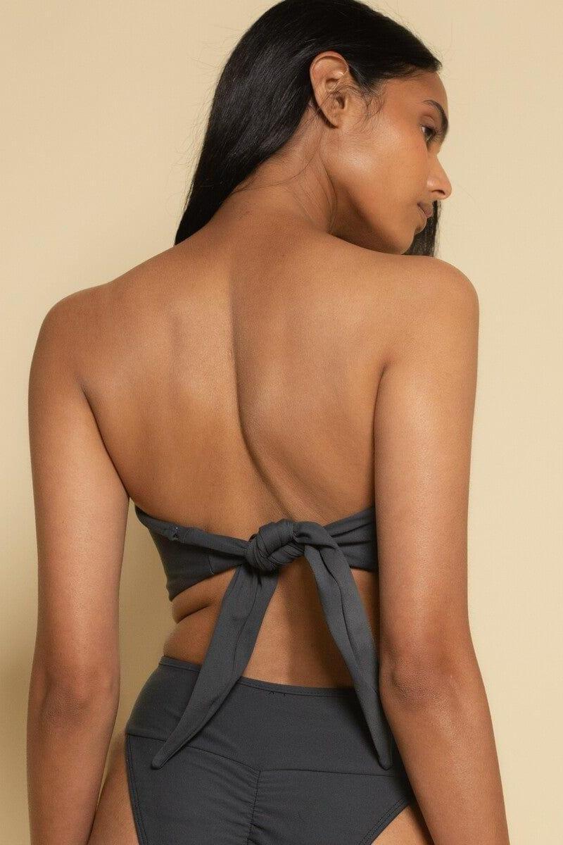 Montce - Charcoal Tori Ties Bandeau Bikini Top -