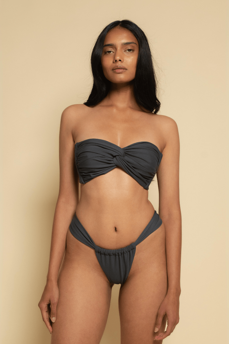 Montce - Charcoal Turban Bikini Top -