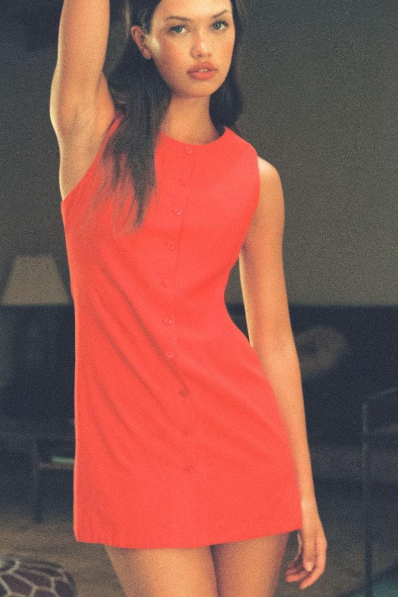 Montce - Cherry Button Down Tank Dress -